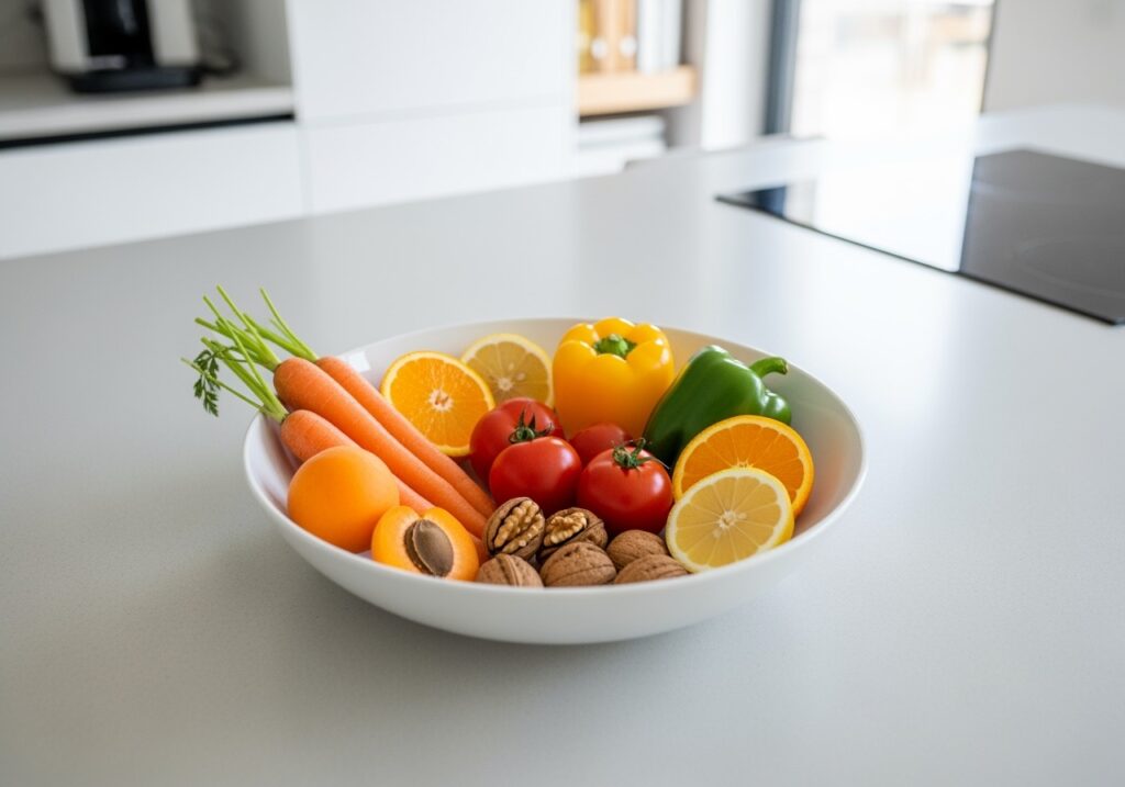 bol cu legume, citrice si nuci