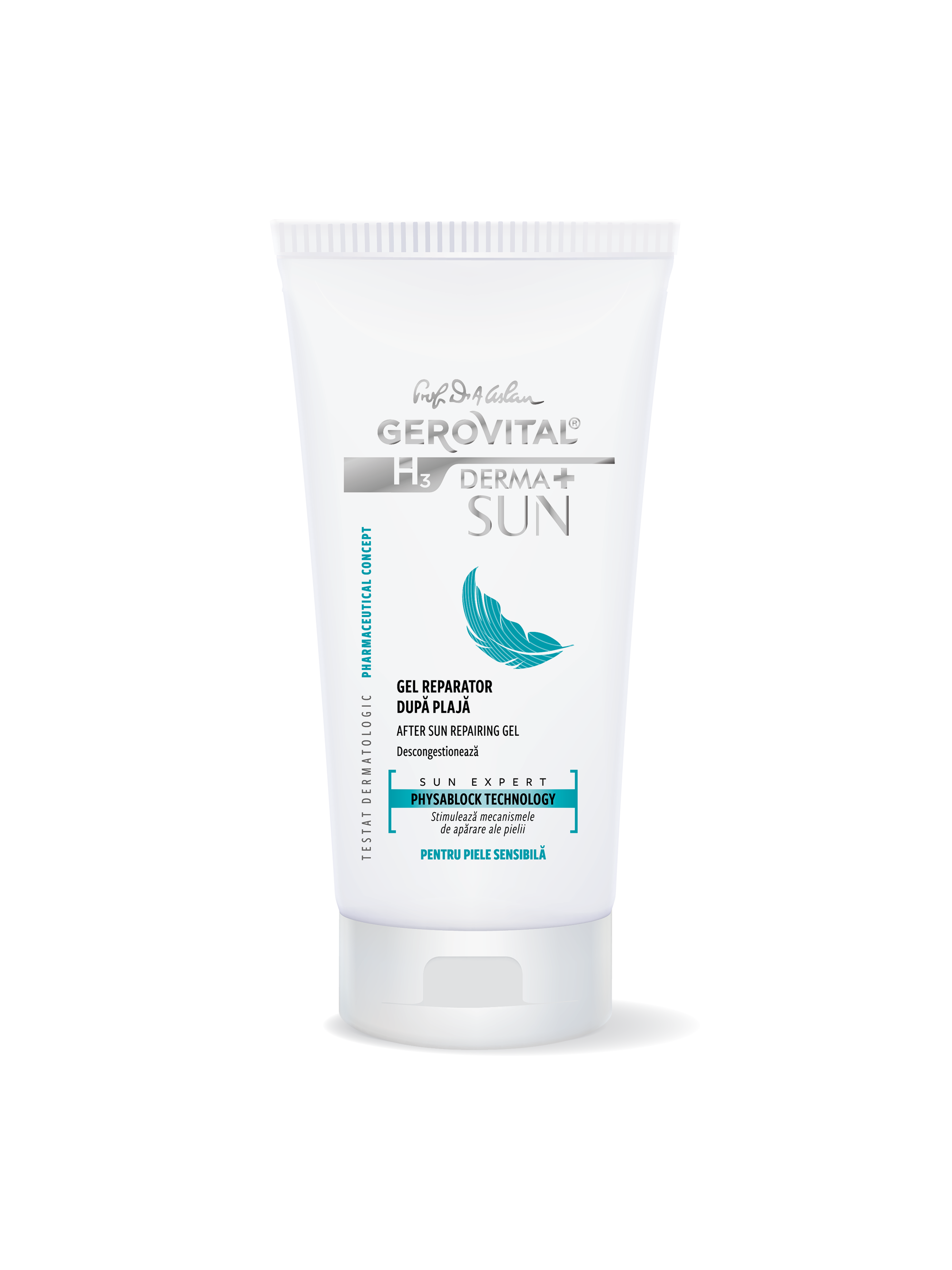 Gel Reparator după Plajă pentru Față și Corp, Calmant, Hidratant, Repară Pielea Deshidratată, Gerovital H3 Derma+ Sun 200 ml