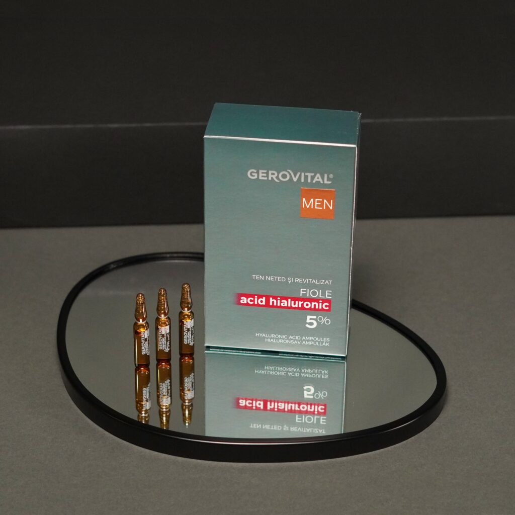 fiole cu acid hialuronic gerovital men