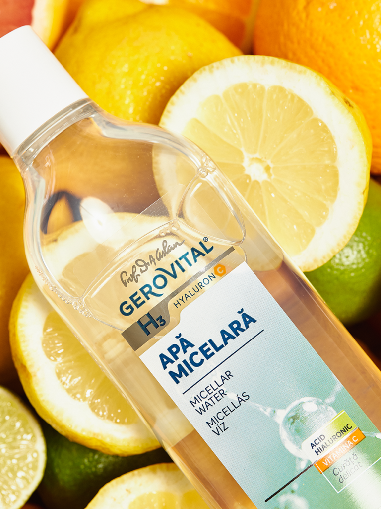 apa micelara cu acid hiauronic si vitamina c gerovital